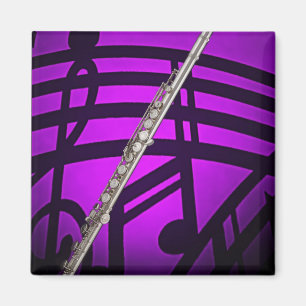 Flute Flautist Musician Square Magnet