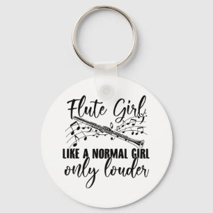 Flute Girl   Flute Flute Gift Ideas Key Ring