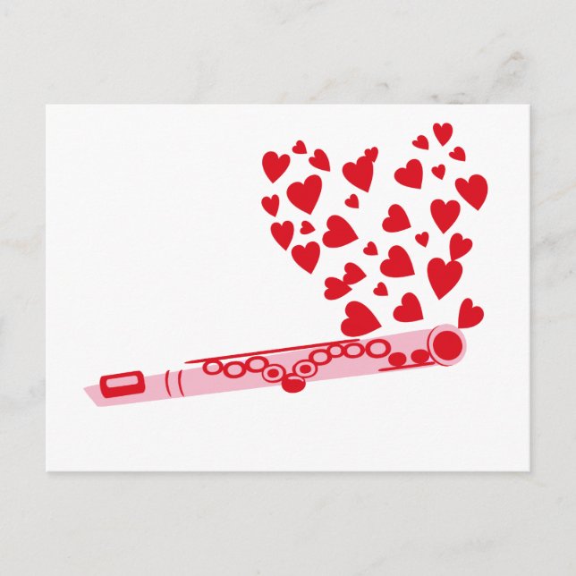 Flute Hearts Postcard (Front)