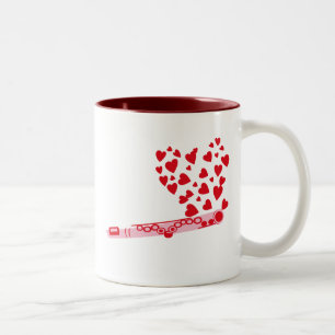 Flute Hearts Two-Tone Coffee Mug