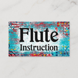 Flute Instruction Lessons Business Cards 