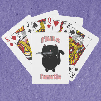 Flute Instrument Black Cat Playing Cards