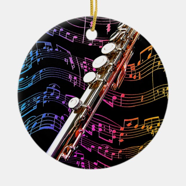 Flute is my Passion_ Ceramic Tree Decoration (Front)