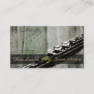 Flute Lessons Instrument Music Instructor Business Card