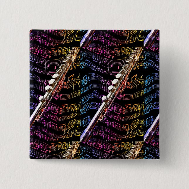 Flute Lover#1_ 15 Cm Square Badge (Front)