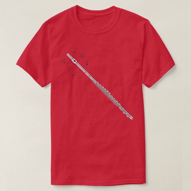 Flute Lovers Flutist Flutist Loves Music & Flutes T-Shirt (Design Front)