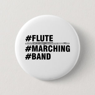 Flute Marching Band Hashtags 6 Cm Round Badge