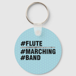 Flute Marching Band Hashtags Key Ring