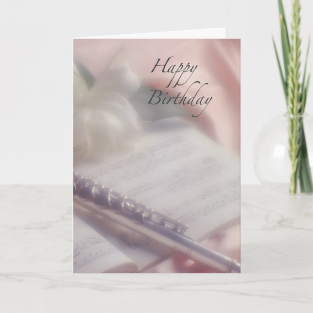 Flute Music Birthday Card (Front)
