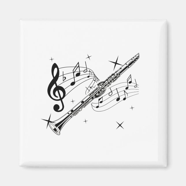 Flute Music | Flautist Musical Instrument Gift Magnet (Front)