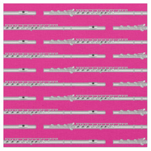Flute Music Musician Room Decor Pink Fabric