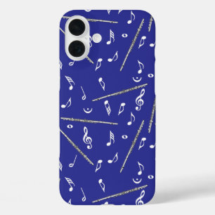 Flute Music Note Pattern iPhone 16 Plus Case