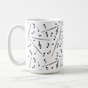 Flute Music Note Pattern Coffee Mug