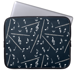 Flute Music Note Pattern Laptop Sleeve