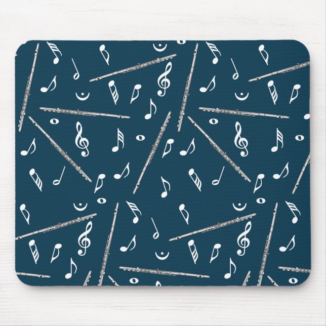 Flute Music Note Pattern Mouse Mat (Front)
