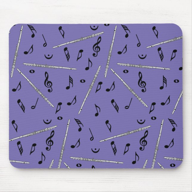 Flute Music Note Pattern Mouse Mat (Front)