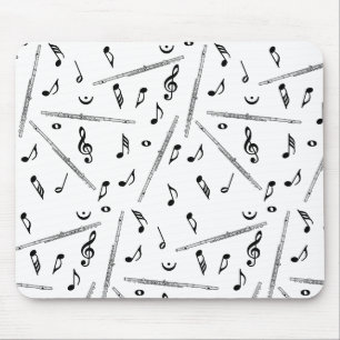 Flute Music Note Pattern Mouse Mat