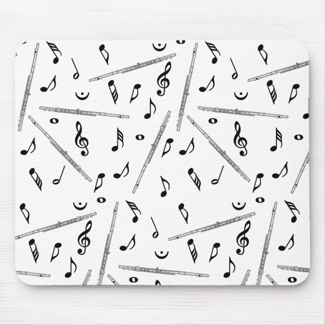 Flute Music Note Pattern Mouse Mat (Front)