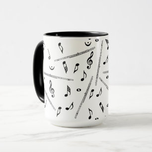 Flute Music Note Pattern Mug
