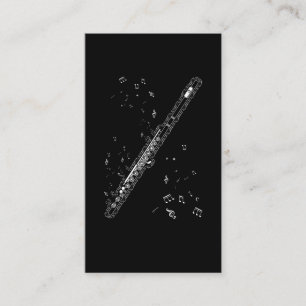 Flute Music Notes Instrument Musician Flutist Business Card