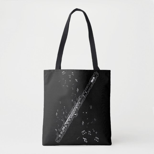 Flute Music Notes Instrument Musician Flutist Tote Bag (Front)