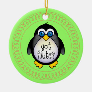 Flute Music Penguin Ornament Gift