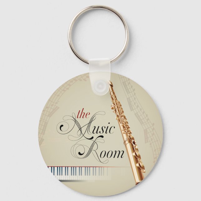 Flute Music Room Key Ring (Front)