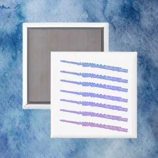 Flute Musical Instrument Blue Pink Purple Magnet