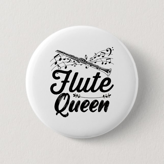 Flute Musical Instrument | Flautist Gift Idea 6 Cm Round Badge (Front)