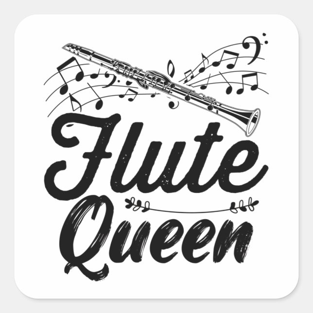 Flute Musical Instrument | Flautist Gift Idea Square Sticker (Front)