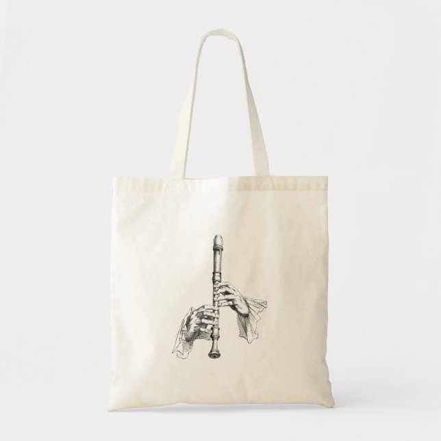 Flute - Musician - Instrument Tote Bag (Front)