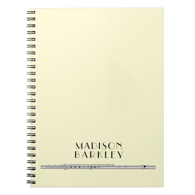 Flute Musician Music Teacher Band Notebook (Front)