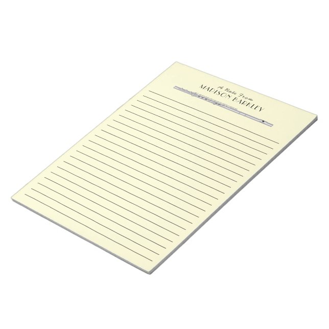 Flute Musician Music Teacher Band Notepad (Angled)