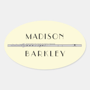 Flute Musician Music Teacher Band Oval Sticker