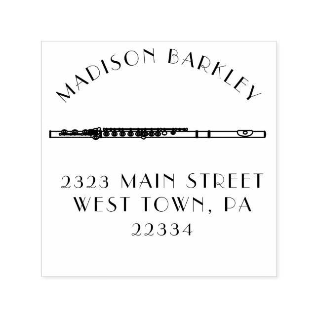 Flute Musician Music Teacher Band Self-inking Stamp (Design)