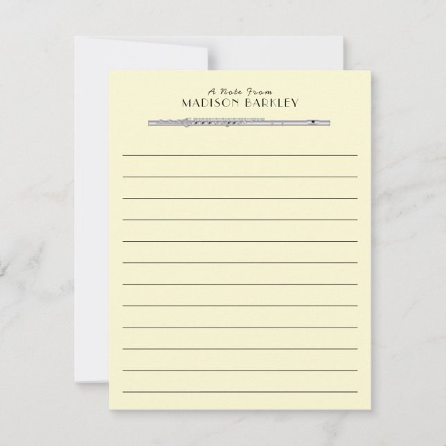 Flute Musician Music Teacher Band Thank You Card (Front)