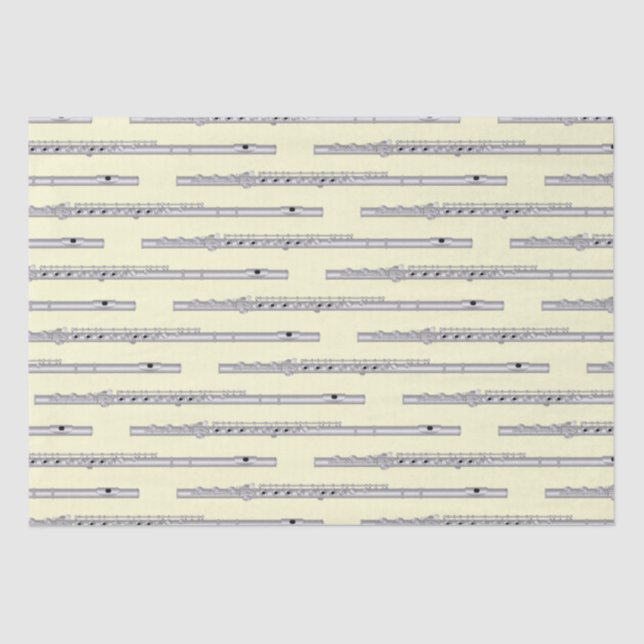 Flute Musician Music Teacher Band Tissue Paper (Front)