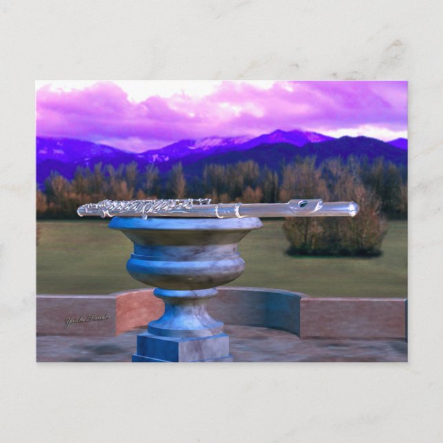 Flute on Marble Vase 2c Postcard (Front)