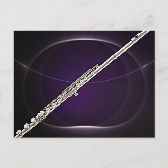 Flute On Purple Postcard (Front)