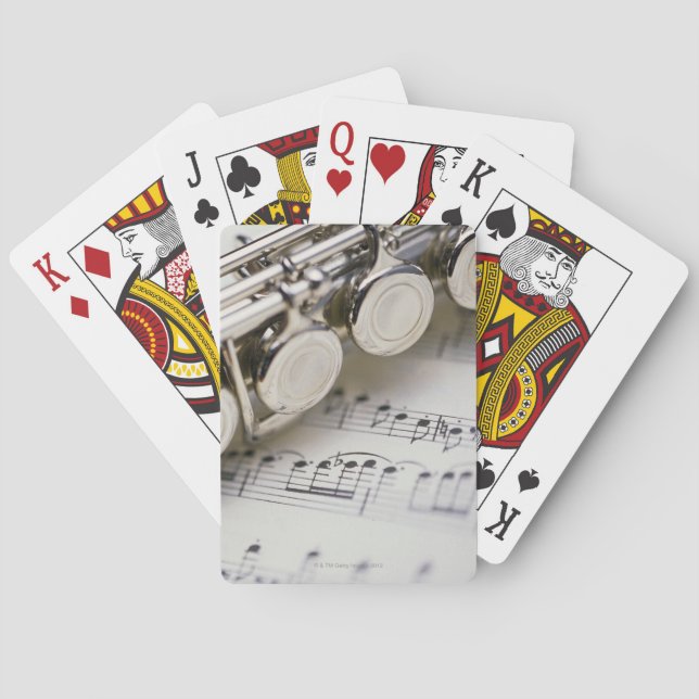 Flute on Sheet Music Playing Cards (Back)