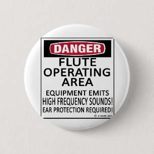 Flute Operating Area 6 Cm Round Badge