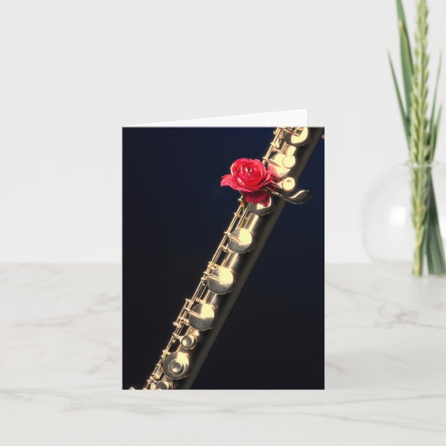 Flute or Flautist Greeting card or Note Card (Front)