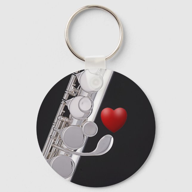 Flute or Flautist Key Ring or Keyring (Front)