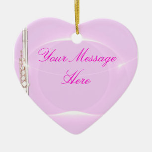 Flute or Flautist Musician Heart Ornament
