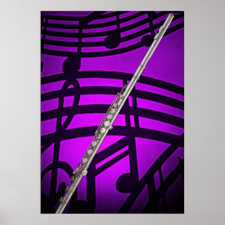 Flute or Flautist Musician Poster