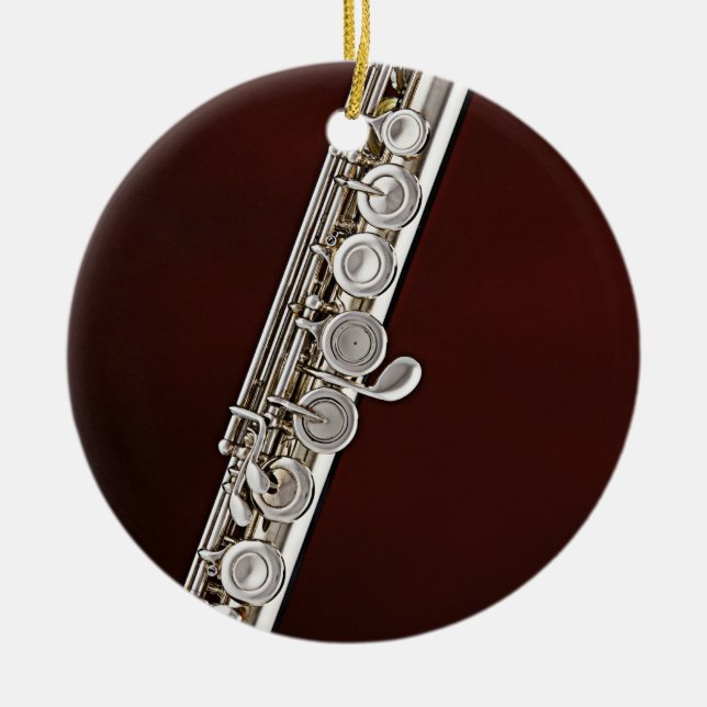 Flute or Flautist Musician Round Ornament (Front)