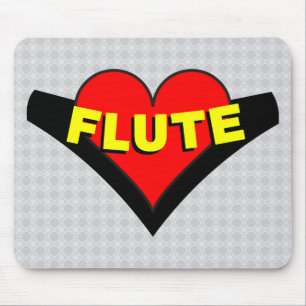 Flute Over Heart Mouse Mat