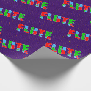 Flute Patchwork Text Wrapping Paper