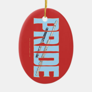 Flute - Piccolo PRIDE Ceramic Tree Decoration