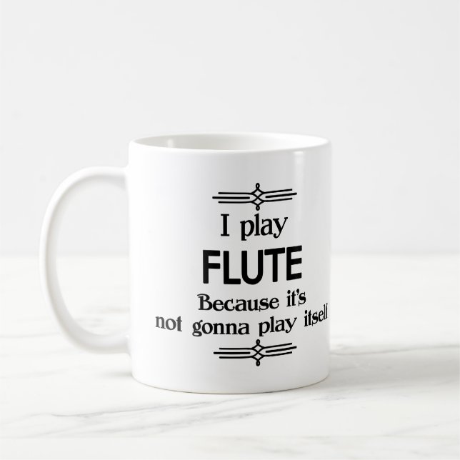 Flute - Play Itself Funny Deco Music Coffee Mug (Left)